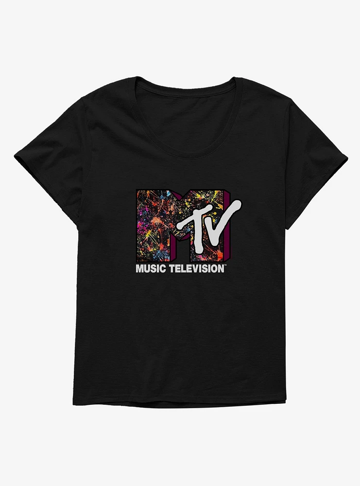 MTV Paint Splatter Logo Girls T-Shirt Plus