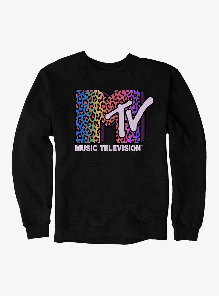 MTV Rainbow Cheetah Logo Sweatshirt