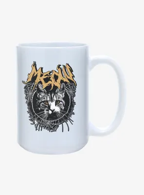 Meow Cat Spiderweb Mug 15oz