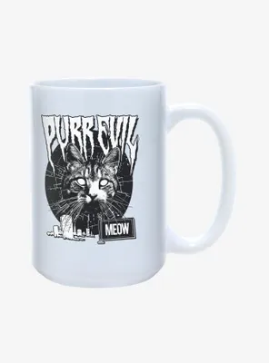 Purr Evil Meow Cemetery Mug 15oz