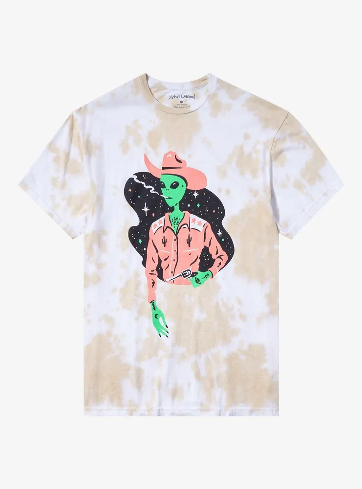 Cowboy Alien Tie-Dye T-Shirt By Sam Larson