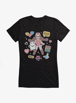 Bee And Puppycat Sticker Icons Girls T-Shirt