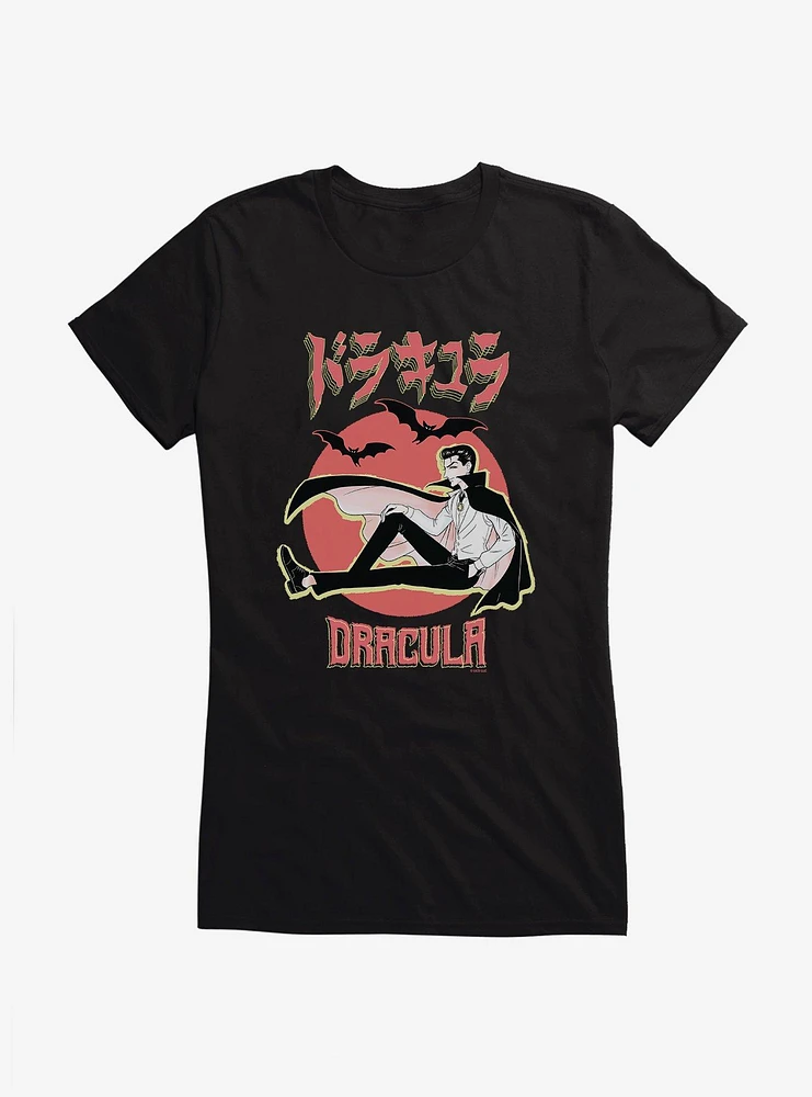 Universal Anime Monsters Dracula Portrait Girls T-Shirt