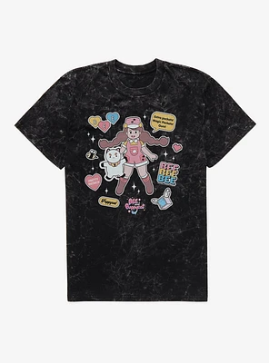 Bee And Puppycat Sticker Icons Mineral Wash T-Shirt
