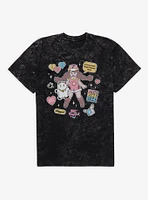 Bee And Puppycat Sticker Icons Mineral Wash T-Shirt