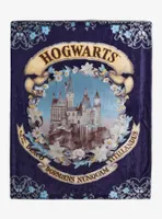 Harry Potter Floral Hogwarts Castle Faux Fur Lined Throw - BoxLunch Exclusive