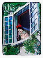 Studio Ghibli Kiki's Delivery Service Kiki and Jiji Window Fleece Throw