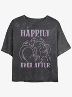 Disney Beauty And The Beast Happily Ever After Womens Mineral Wash Crop T-Shirt
