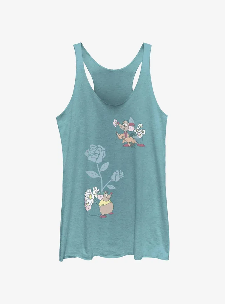 Disney Cinderella Mice Flowers Womens Tank Top