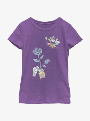 Disney Cinderella Mice Flowers Youth Girls T-Shirt