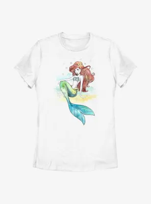Disney The Little Mermaid Ariel Watercolor Womens T-Shirt