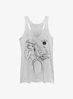 Disney The Little Mermaid Ariel And Flounder Sketch Womens Tank Top