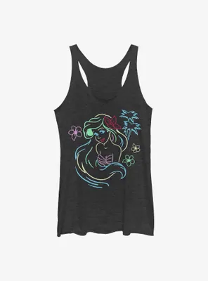 Disney The Little Mermaid Ariel Color Line Art Womens Tank Top