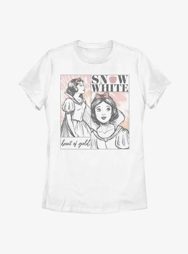 Disney Snow White And The Seven Dwarfs Heart Of Gold Sketch Womens T-Shirt