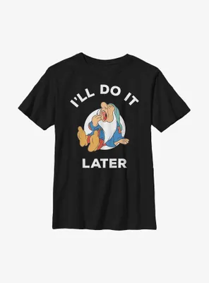 Disney Snow White And The Seven Dwarfs Sleepy Do It Later Youth T-Shirt