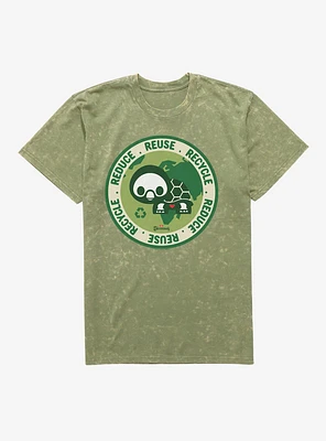 Skelanimals Pudge Reduce Reuse Recycle Mineral Wash T-Shirt