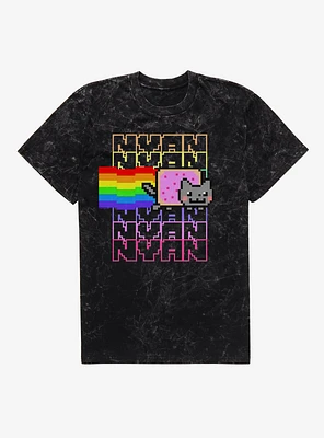Nyan Cat Rainbow Mineral Wash T-Shirt