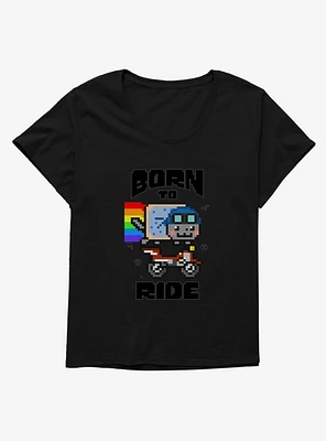 Nyan Cat Born To Ride Girls T-Shirt Plus