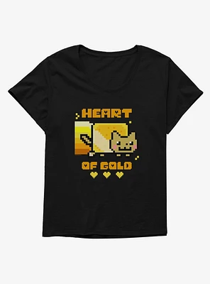 Nyan Cat Heart Of Gold Girls T-Shirt Plus