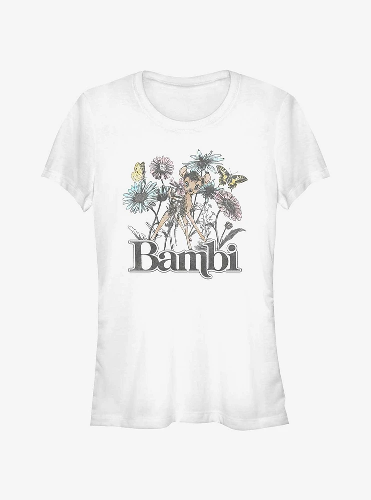 Disney Bambi Watercolor Floral Girls T-Shirt