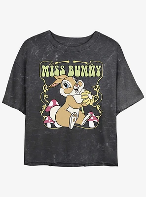 Disney Bambi Miss Bunny Mineral Wash Girls Crop T-Shirt