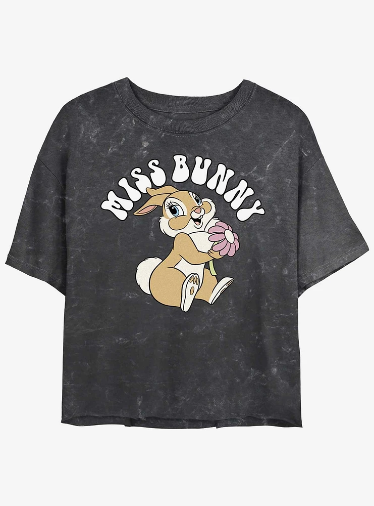 Disney Bambi Miss Bunny Retro Mineral Wash Girls Crop T-Shirt