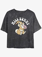 Disney Bambi Miss Bunny Retro Mineral Wash Girls Crop T-Shirt