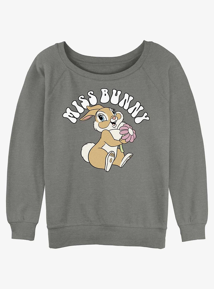 Disney Bambi Miss Bunny Retro Girls Slouchy Sweatshirt