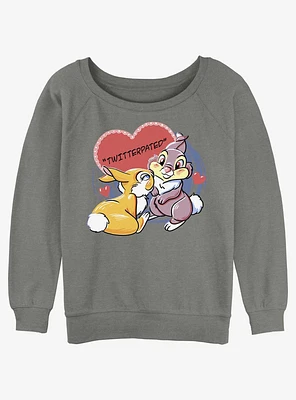 Disney Bambi Thumper Loves Miss Bunny Twitterpated Girls Slouchy Sweatshirt
