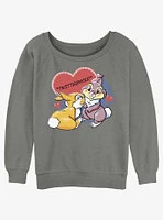 Disney Bambi Thumper Loves Miss Bunny Twitterpated Girls Slouchy Sweatshirt