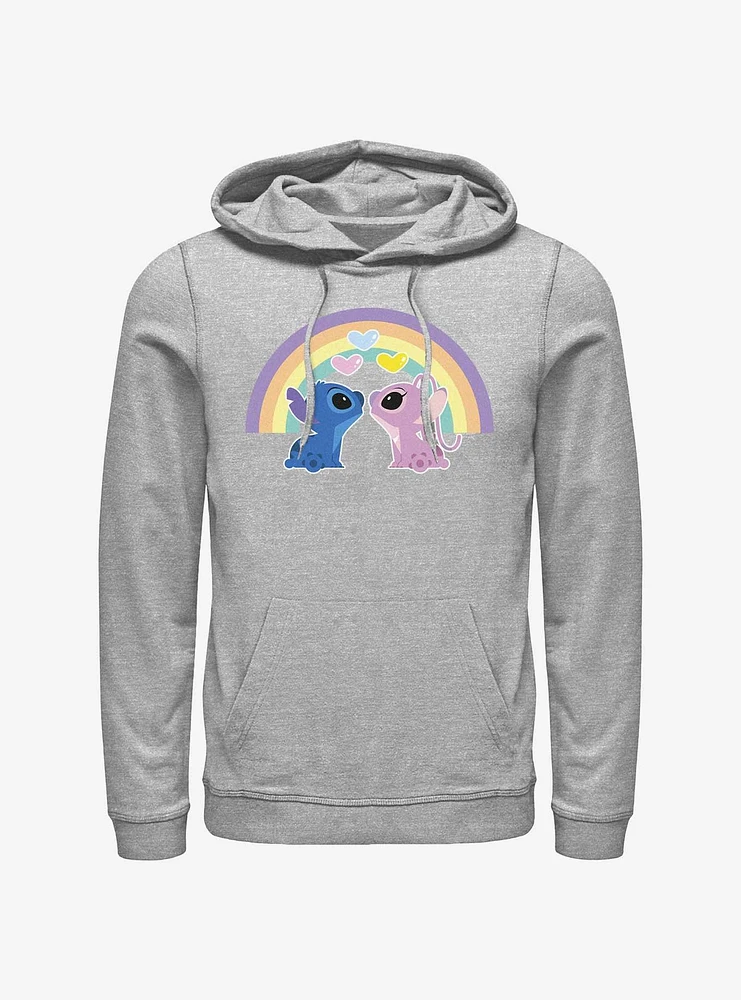 Disney Lilo & Stitch Angel Love Under The Rainbow Hoodie