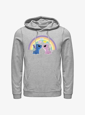 Disney Lilo & Stitch Angel Love Under The Rainbow Hoodie