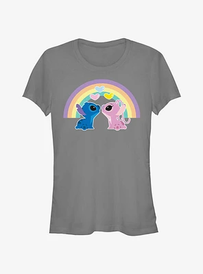 Disney Lilo & Stitch Angel Love Under The Rainbow Girls T-Shirt