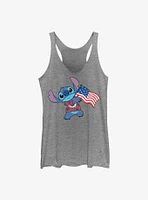 Disney Lilo & Stitch Tropic American Flag Girls Tank