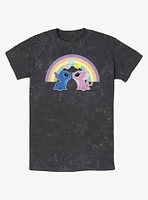 Disney Lilo & Stitch Angel Love Under The Rainbow Mineral Wash T-Shirt