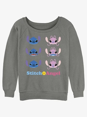 Disney Lilo & Stitch Angel Faces Girls Slouchy Sweatshirt