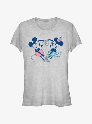 Disney Mickey Mouse & Minnie Heart Pair Girls T-Shirt