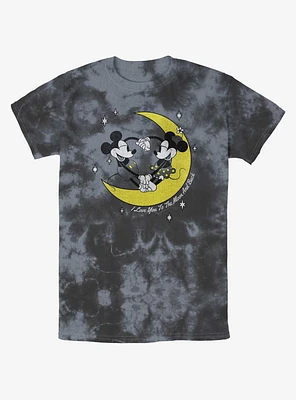 Disney Mickey Mouse & Minnie I Love You To The Moon And Back Tie-Dye T-Shirt