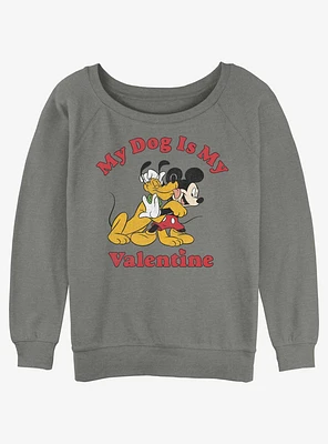 Disney Pluto Love My Dog Girls Slouchy Sweatshirt