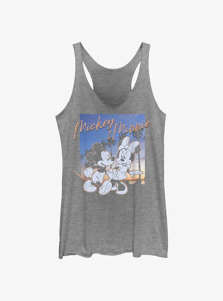 Disney Mickey Mouse & Minnie Sunset Couple Girls Tank Top