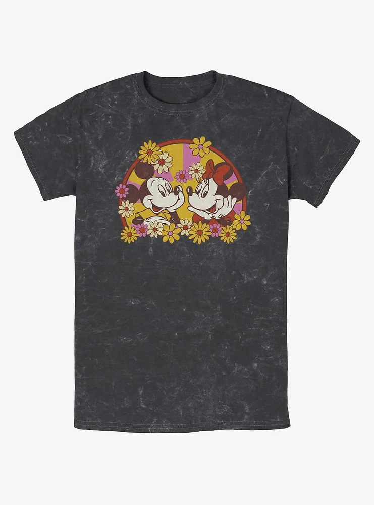 Disney Mickey Mouse & Minnie Love Bloom Mineral Wash T-Shirt