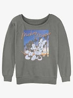 Disney Mickey Mouse & Minnie Sunset Couple Girls Slouchy Sweatshirt