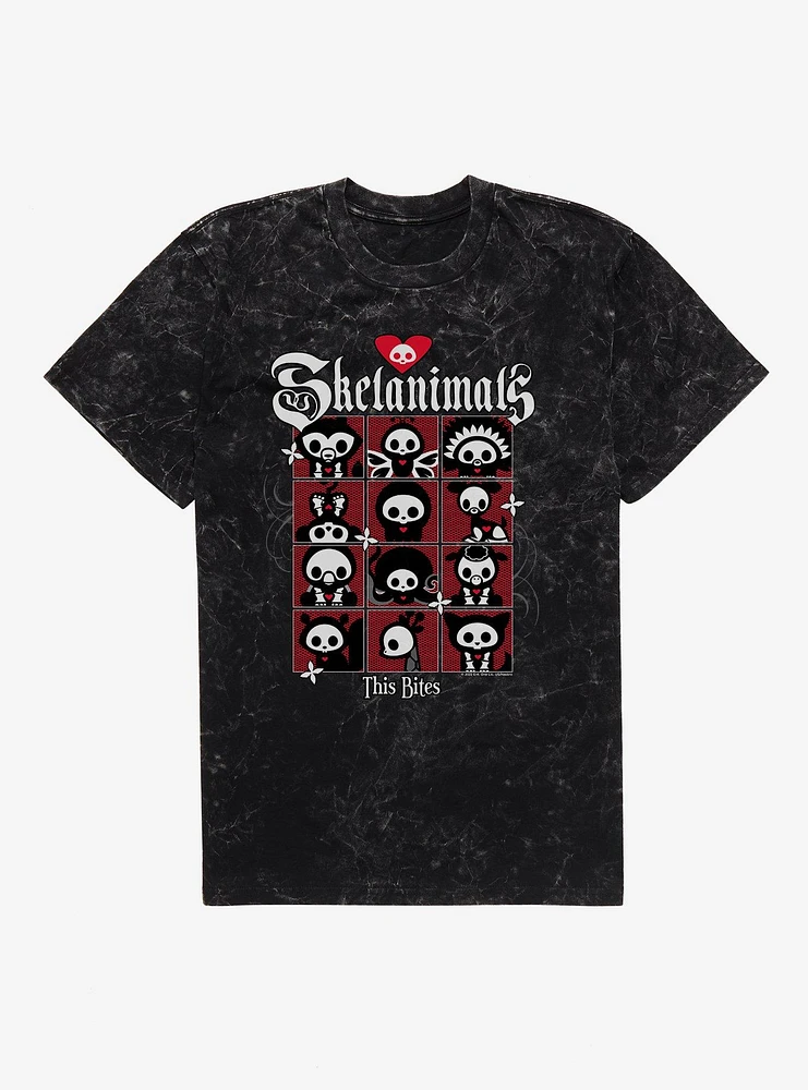 Skelanimals Character Blocks This Bites Mineral Wash T-Shirt