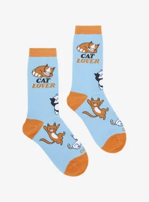 Cool Socks Cat Lover Allover Print Crew Socks