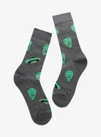 Cool Socks Alien Allover Print Crew Socks
