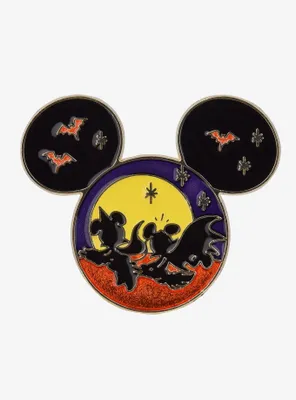 Disney Mickey Mouse Silhouette Bats Scenic Enamel Pin - BoxLunch Exclusive