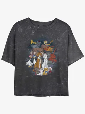 Disney The AristoCats All Cats Mineral Wash Womens Crop T-Shirt
