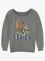 Disney Bambi Forest Friends Logo Womens Slouchy Sweatshirt