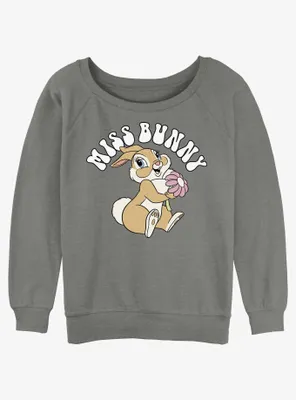 Disney Bambi Miss Bunny Retro Womens Slouchy Sweatshirt