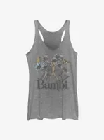 Disney Bambi Watercolor Floral Womens Tank Top